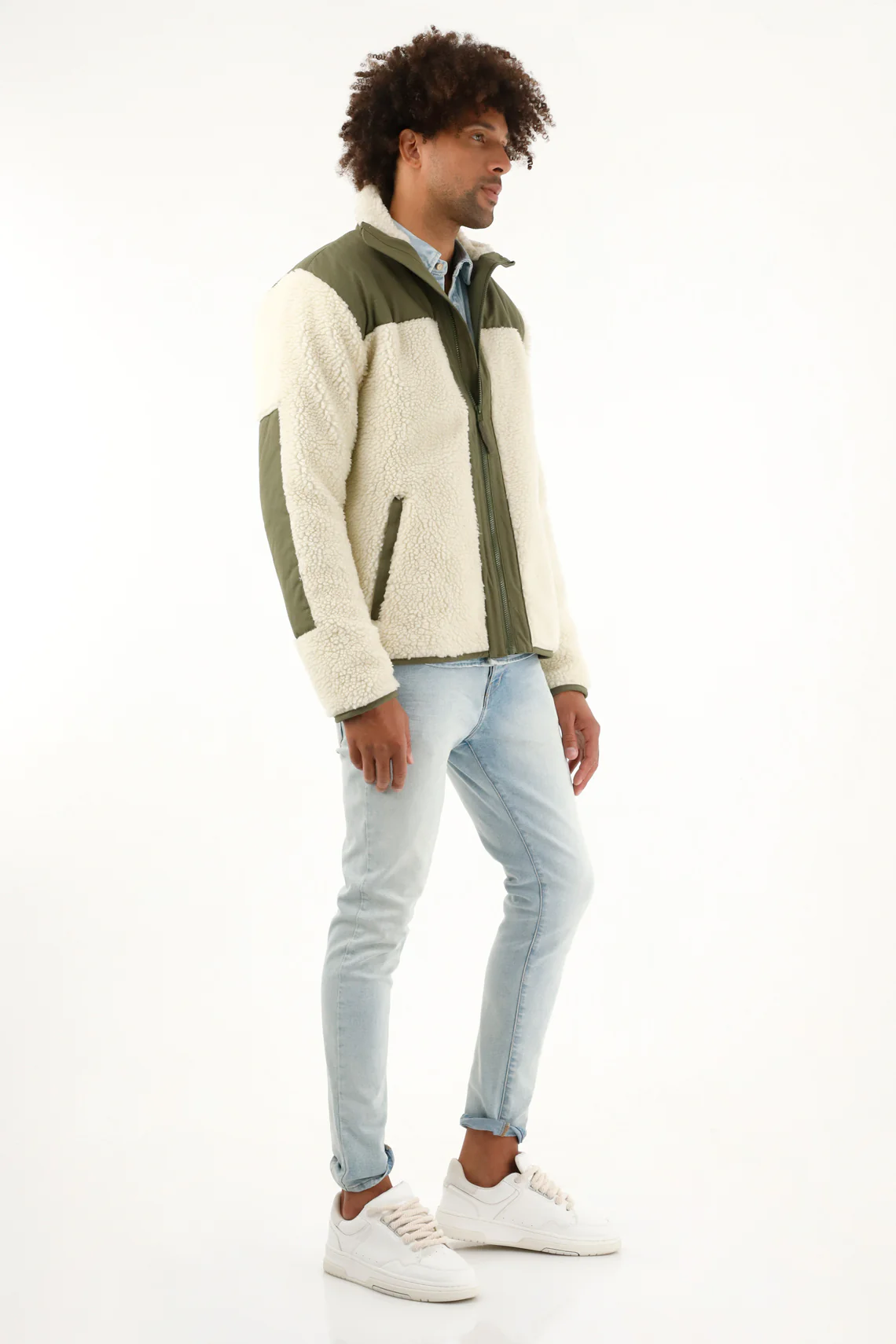 Men's Green High-Collar Jacket - Image 2