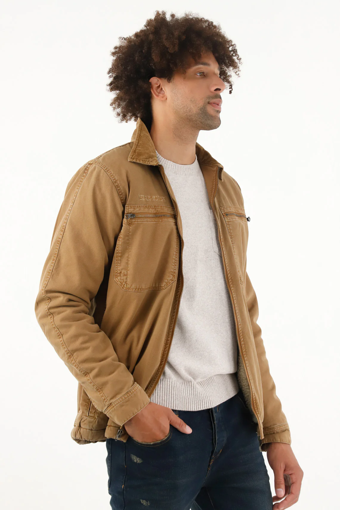 Men's jacket with front pockets