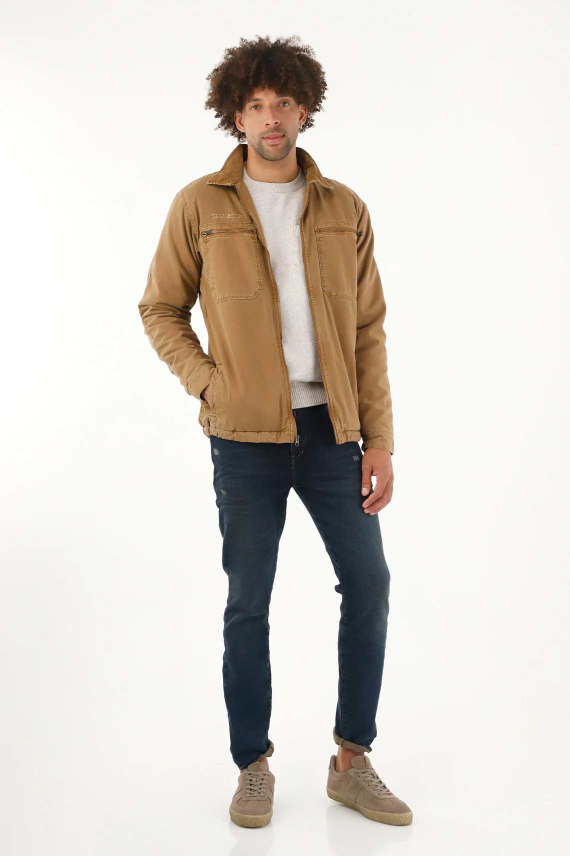 Men's jacket with front pockets - Image 2