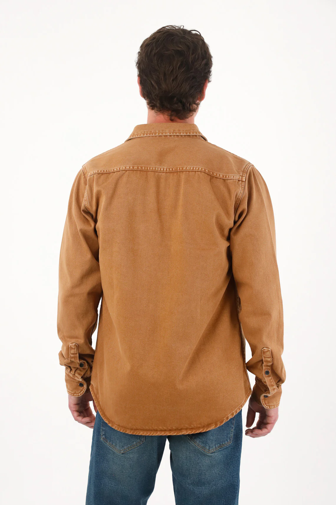 Men's Vintage Effect Brown Shirt Jacket - Image 4