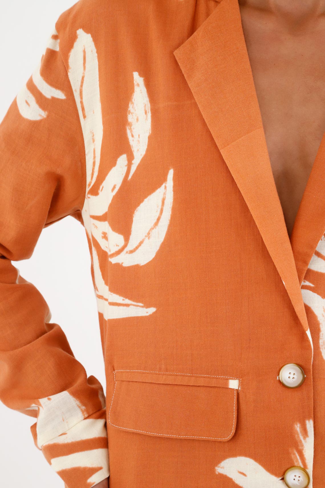 Women's Printed Linen Jacket - Image 3