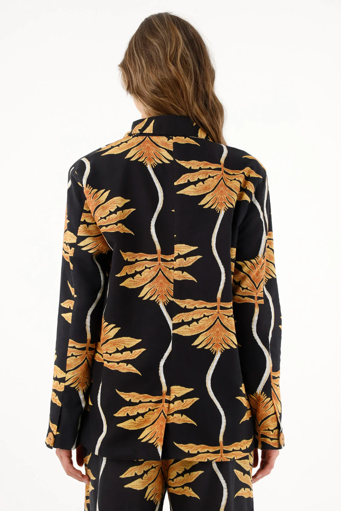Women's Black Printed Oversized Coat - Image 4