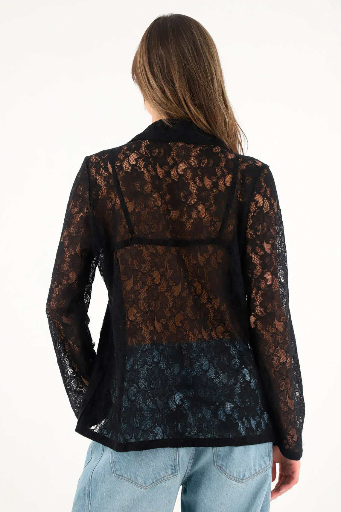 Women's Black Lace Blazer - Image 4