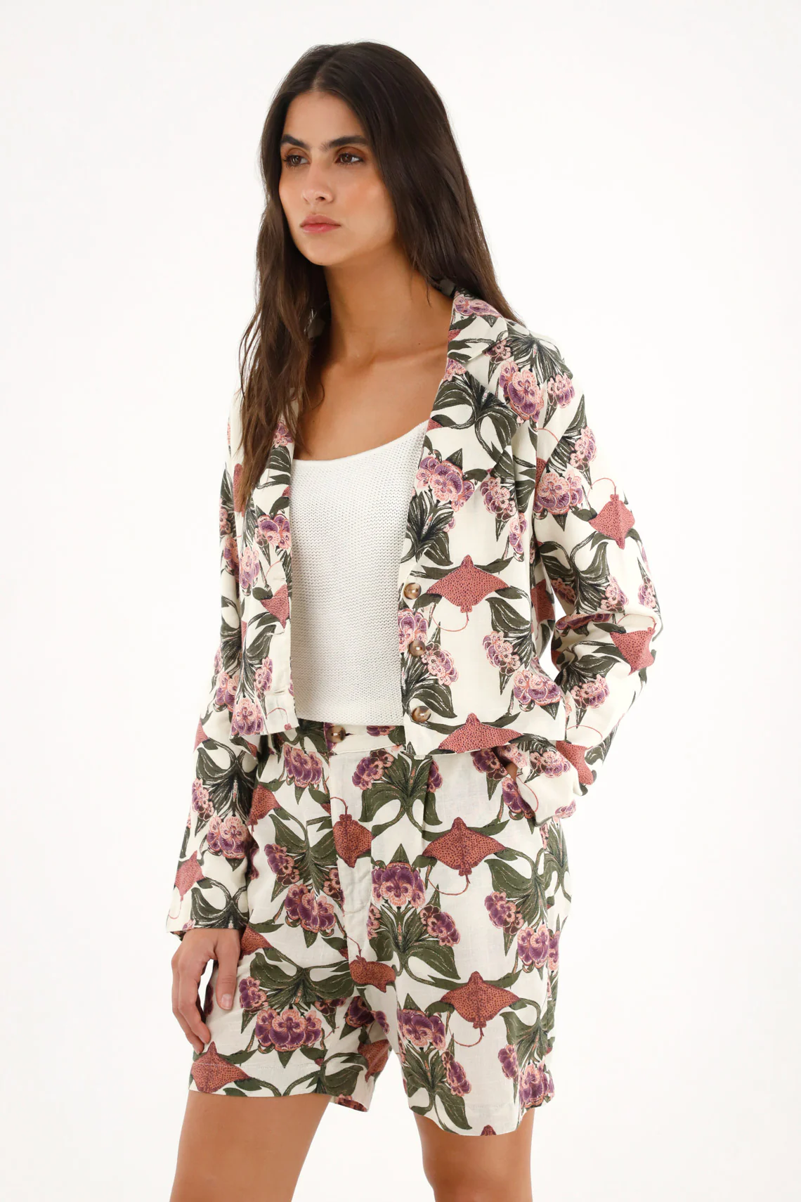 Women's printed blazer coat - Image 2