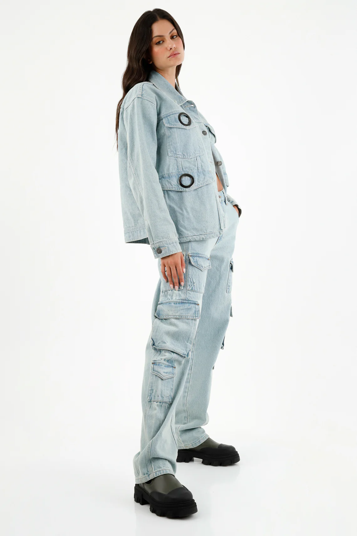 Women's Blue Cargo Pocket Jacket - Image 5