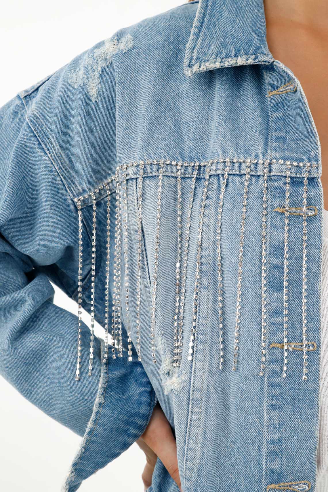 Women's Blue Oversized Jacket - Image 3