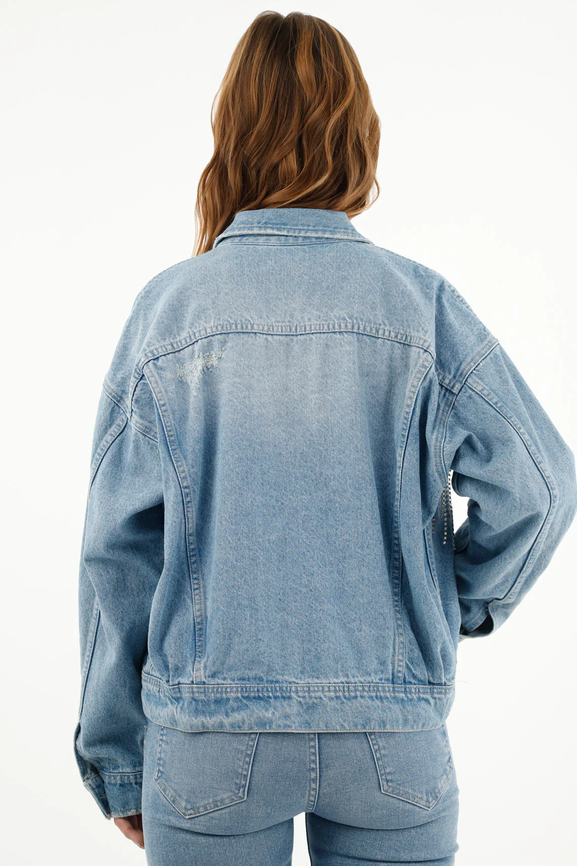 Women's Blue Oversized Jacket - Image 4