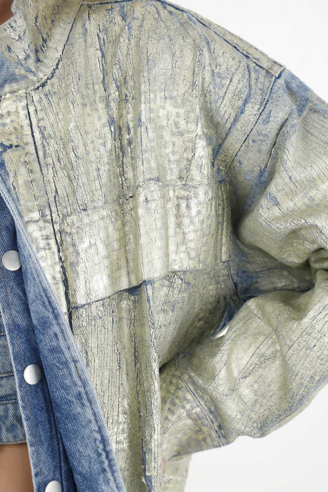 Women's Oversized Metallic-Effect Jacket - Image 2