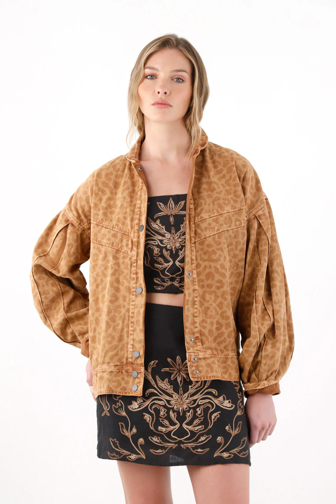 Women's Oversized Animal Print Coffee Coat - Image 2