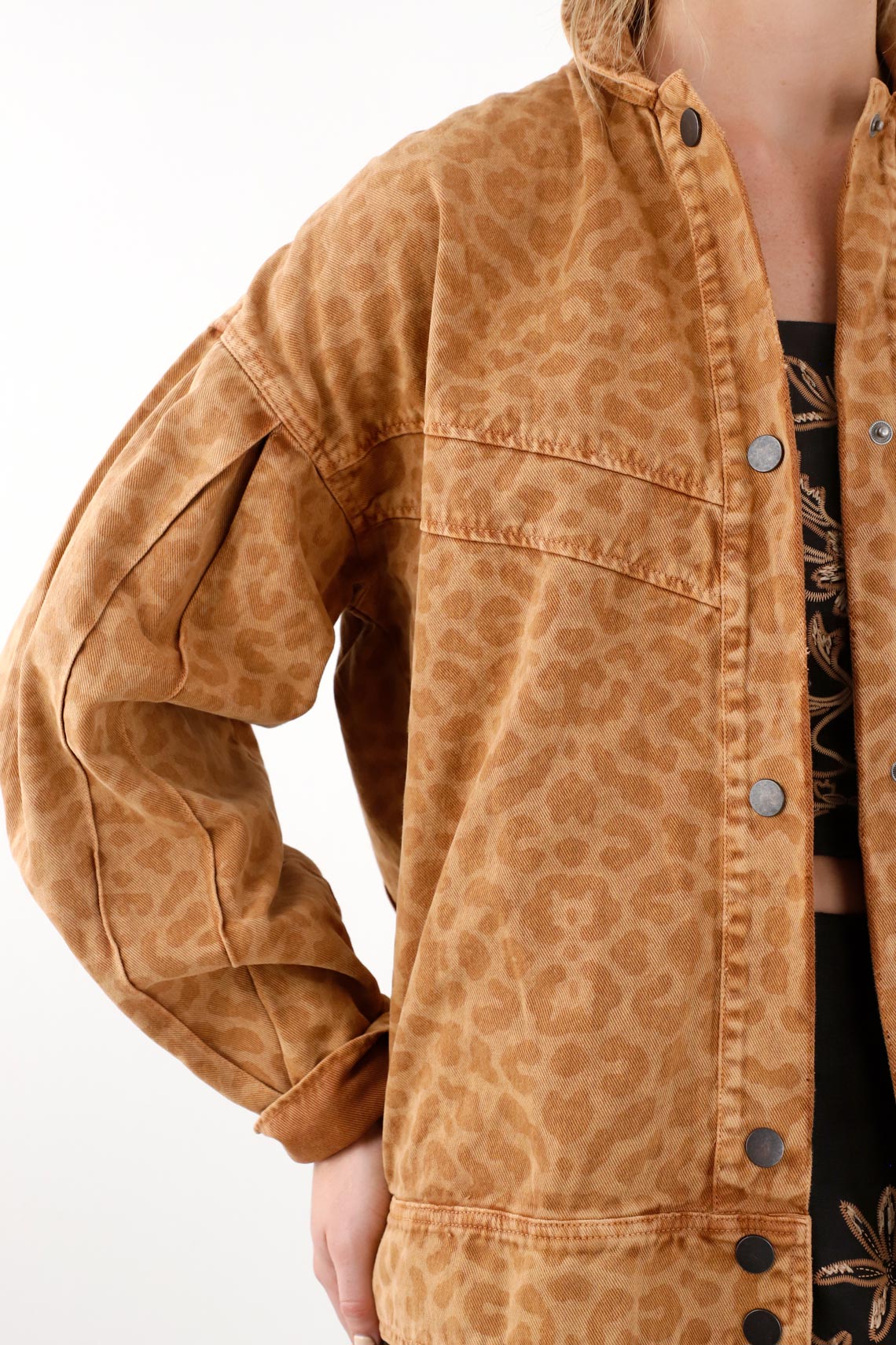 Women's Oversized Animal Print Coffee Coat - Image 3