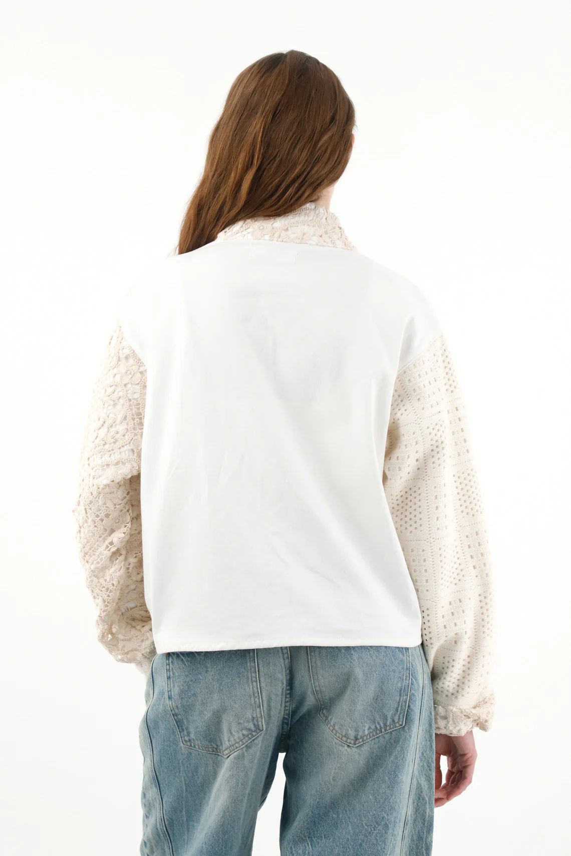 Women's Crude Fabric Mix Coat - Image 4