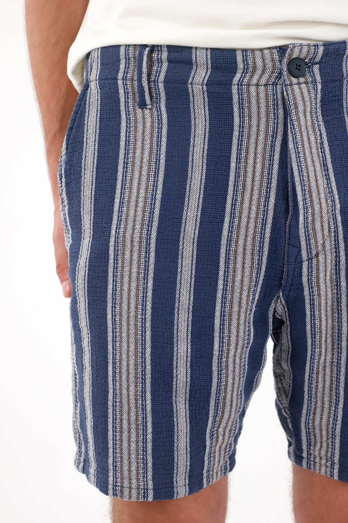 Classic Striped Bermuda Shorts for Men - Image 3