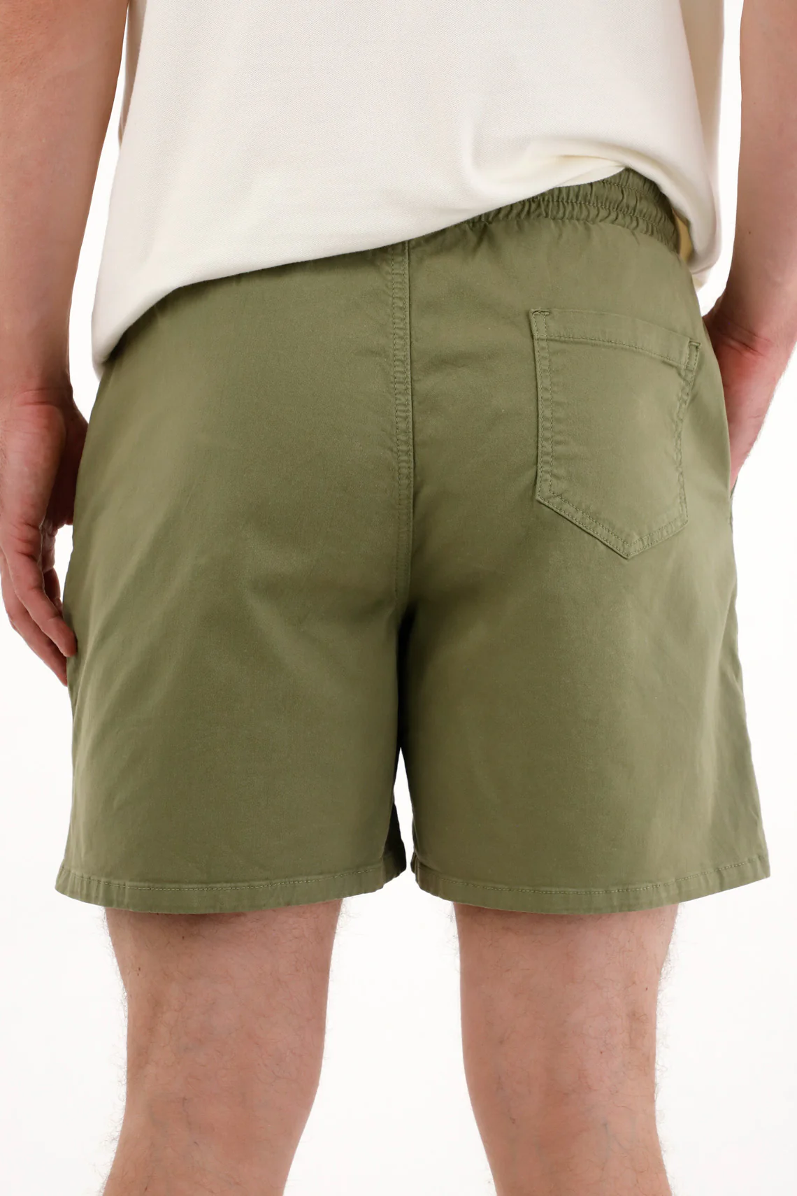 Men's Green Elastic Waist Bermuda Shorts - Image 4