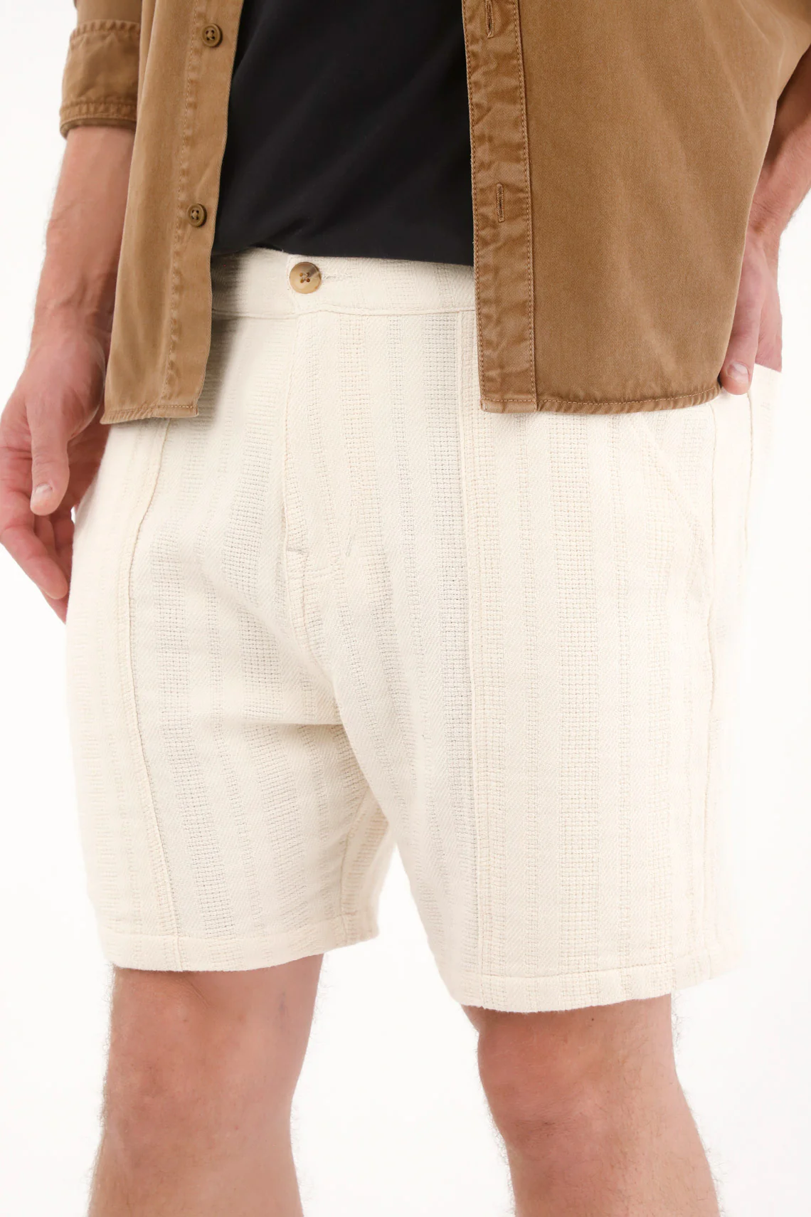 Textured Cotton Bermuda Shorts for Men - Image 2