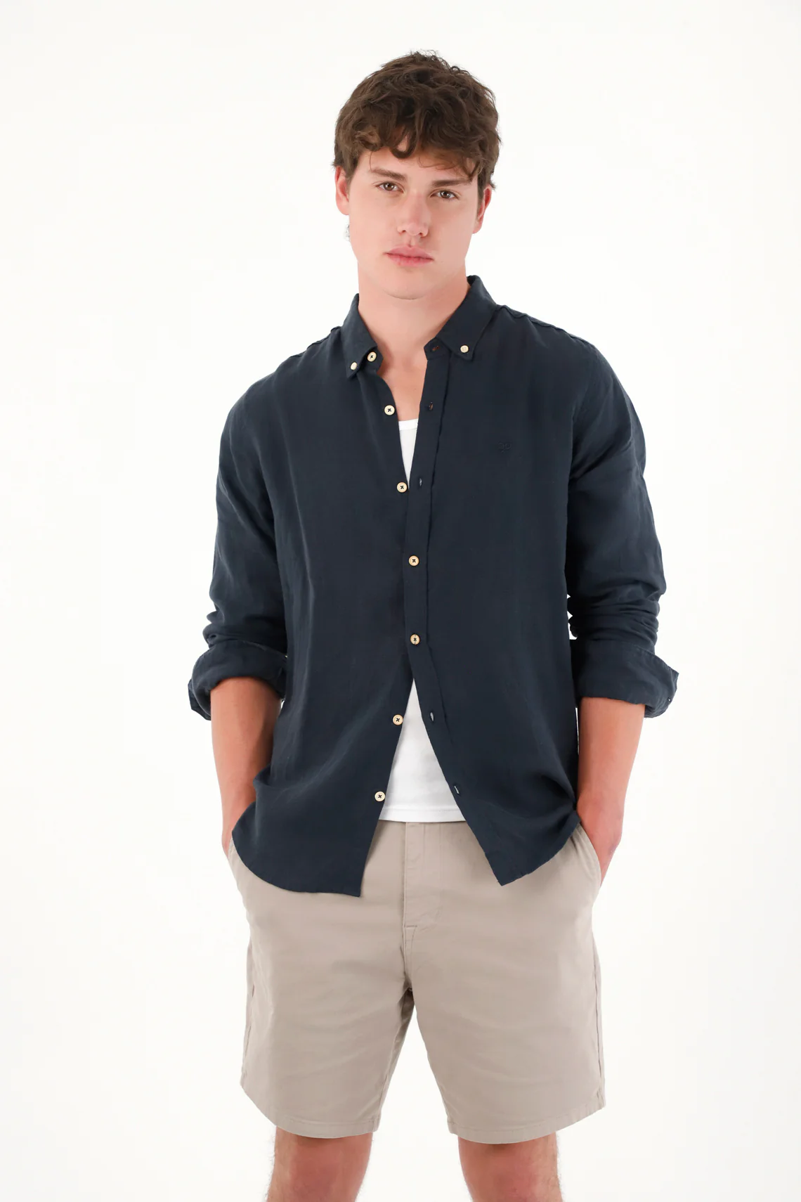 Men's Gray Chino Style Bermuda Shorts - Image 2