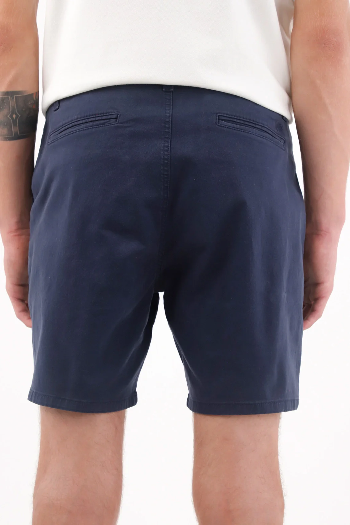 Men's Navy Blue Cotton Bermuda Shorts with Classic Fit and Flat Front - Image 5