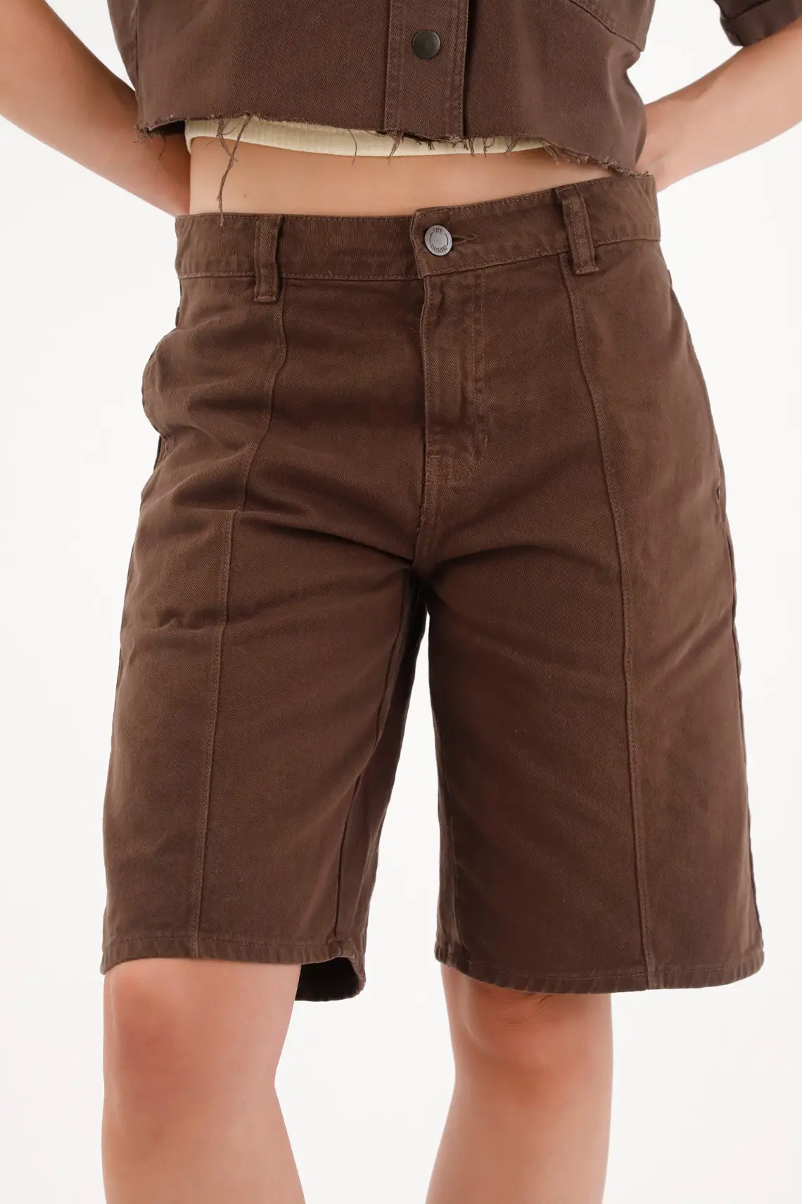 Brown Bull Denim Bermuda Shorts for Women - Image 2