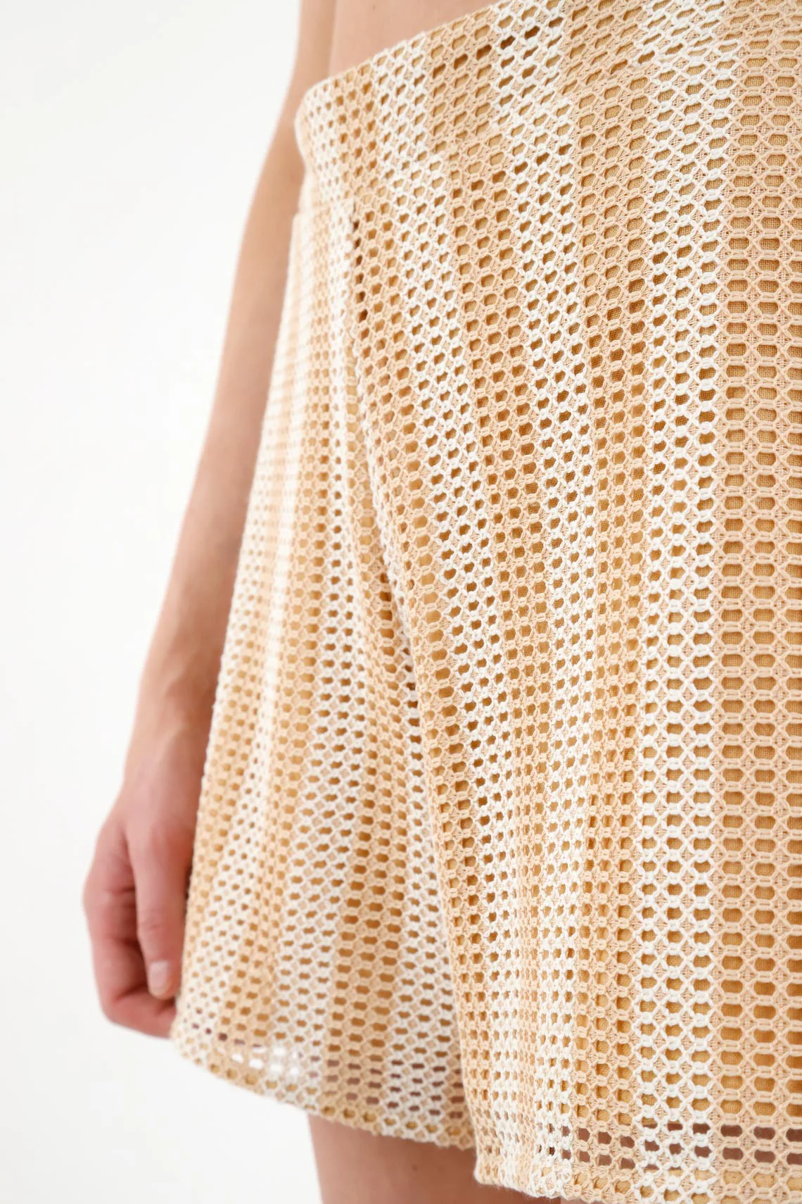 Women's Off-White Woven Bermuda Shorts - Image 3