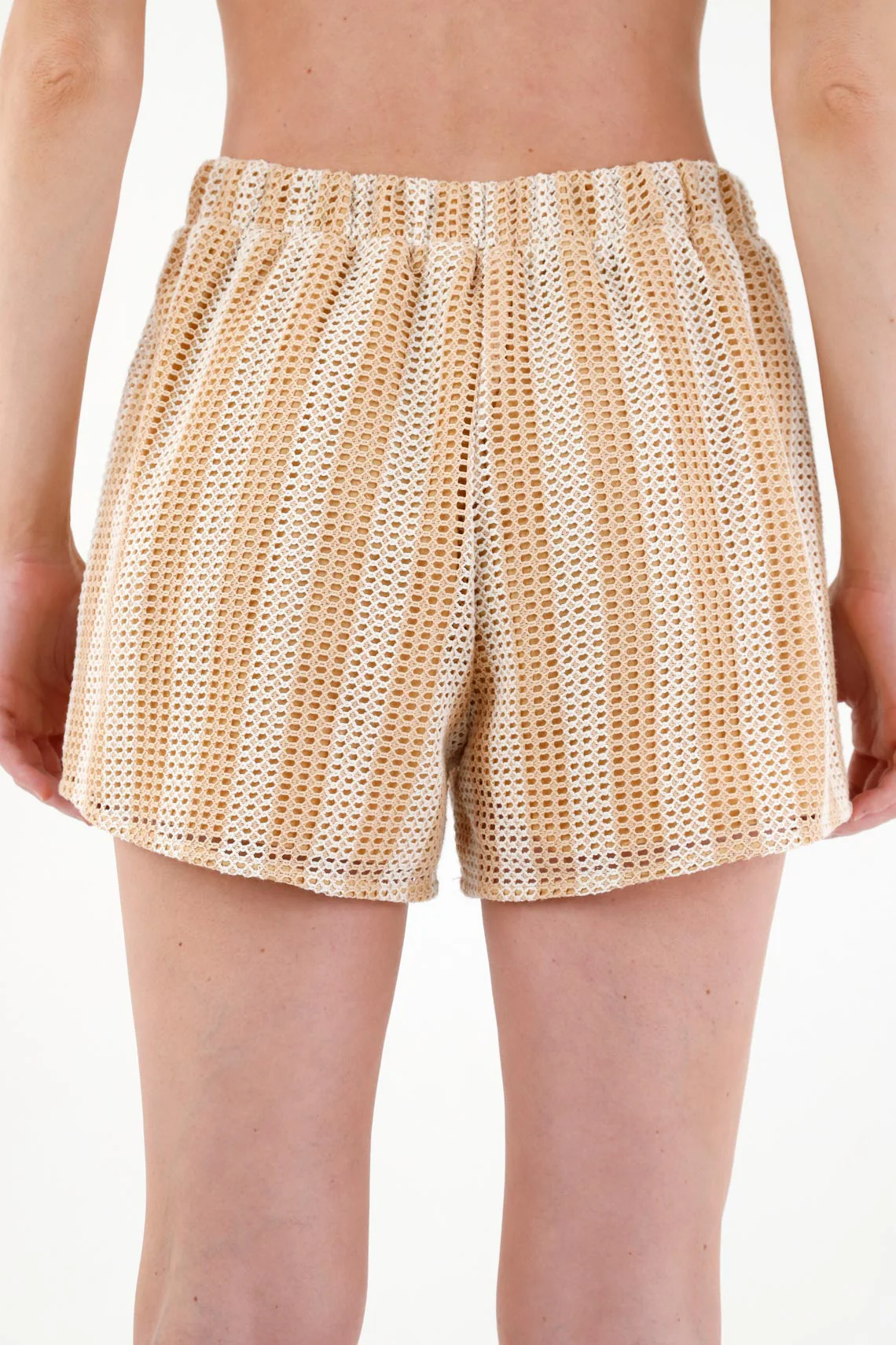 Women's Off-White Woven Bermuda Shorts - Image 4