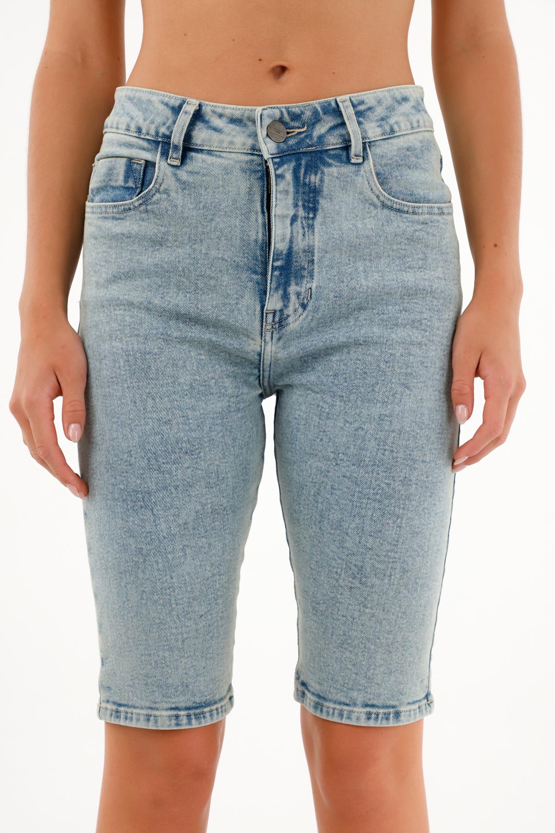 Women's Midi Denim Shorts - Image 3