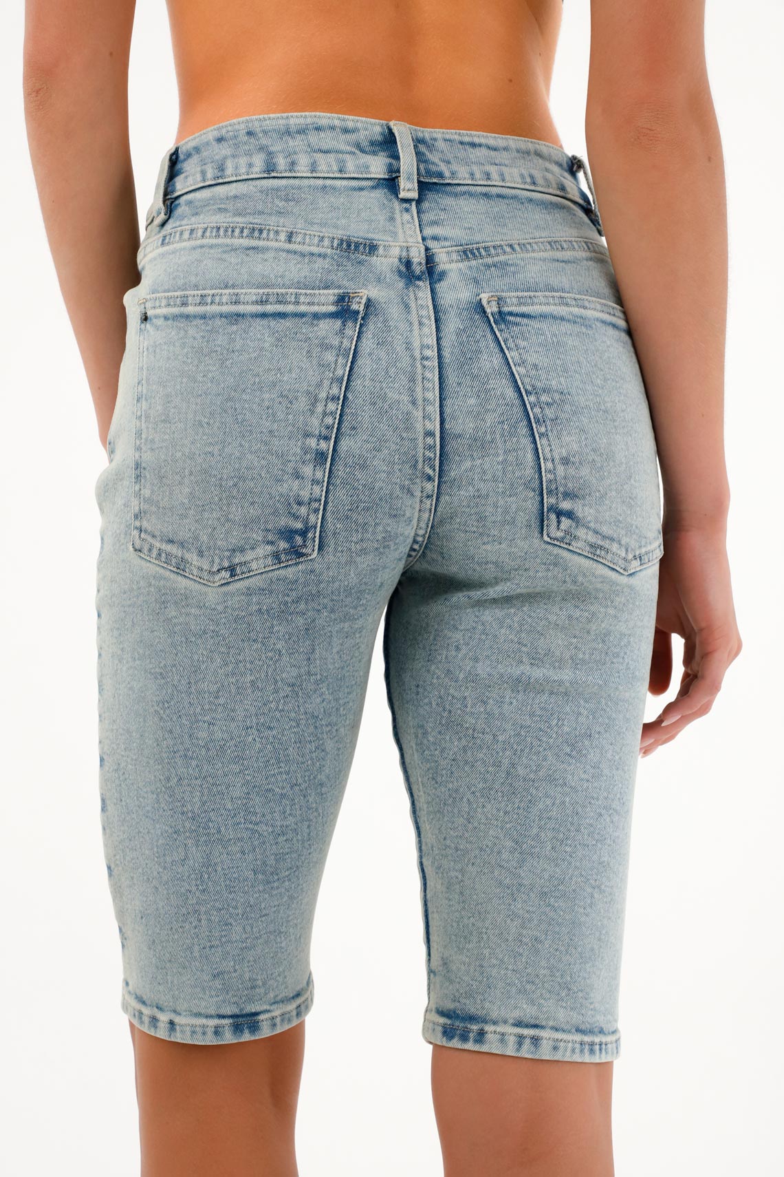 Women's Midi Denim Shorts - Image 6