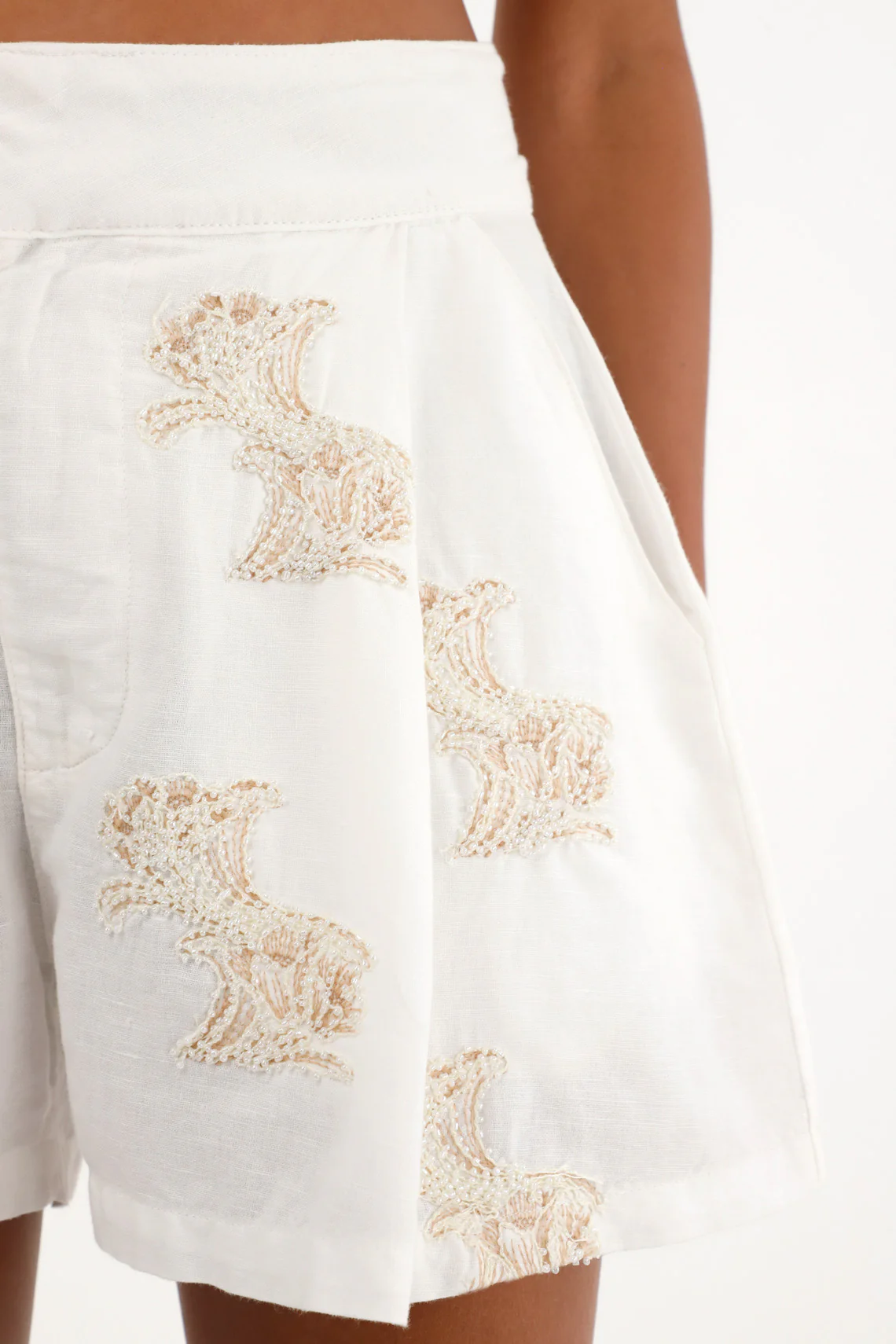 Women's High-Waisted Embroidered Bermuda Shorts - Image 3