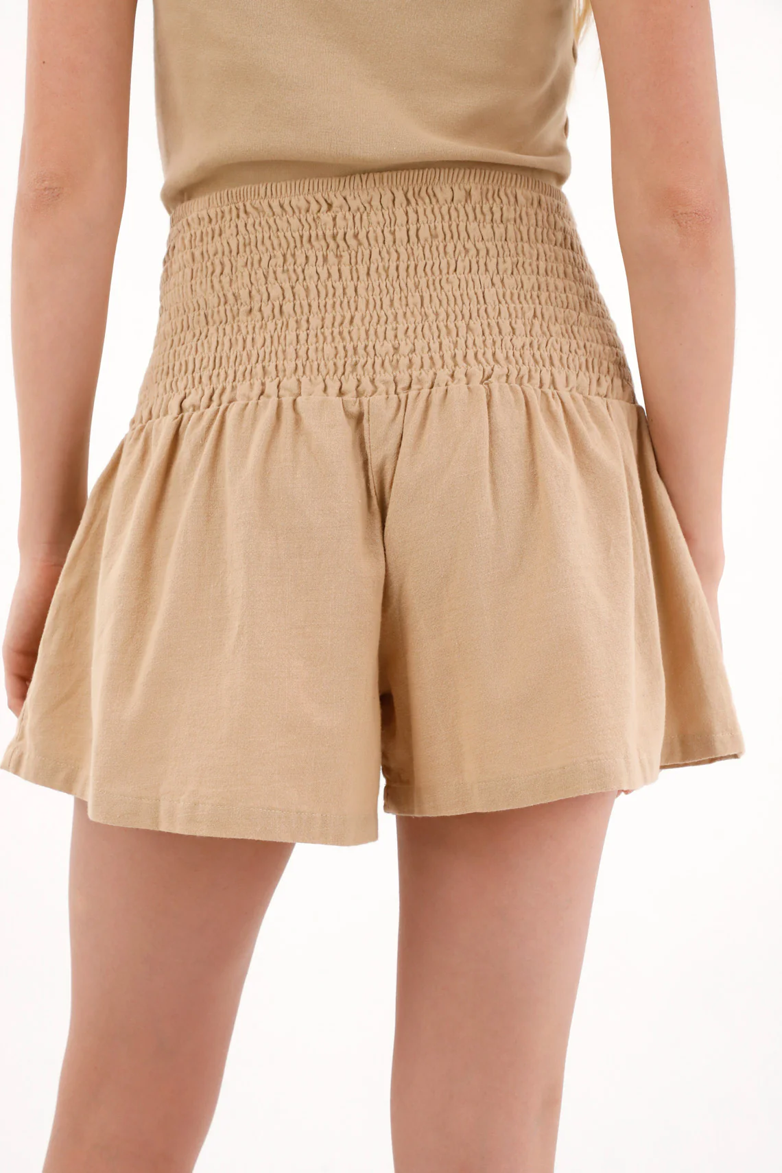 Women's Special Printed Beige Shorts Skirt - Image 4