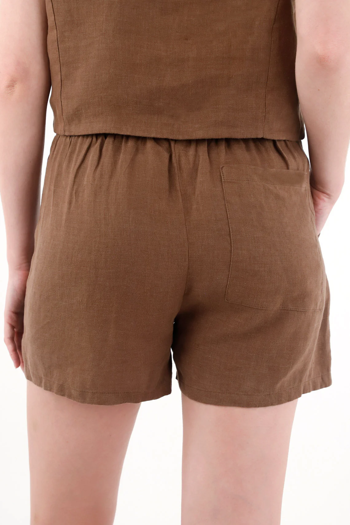 Women's 100% Linen Shorts with Coffee Embroidery - Image 4