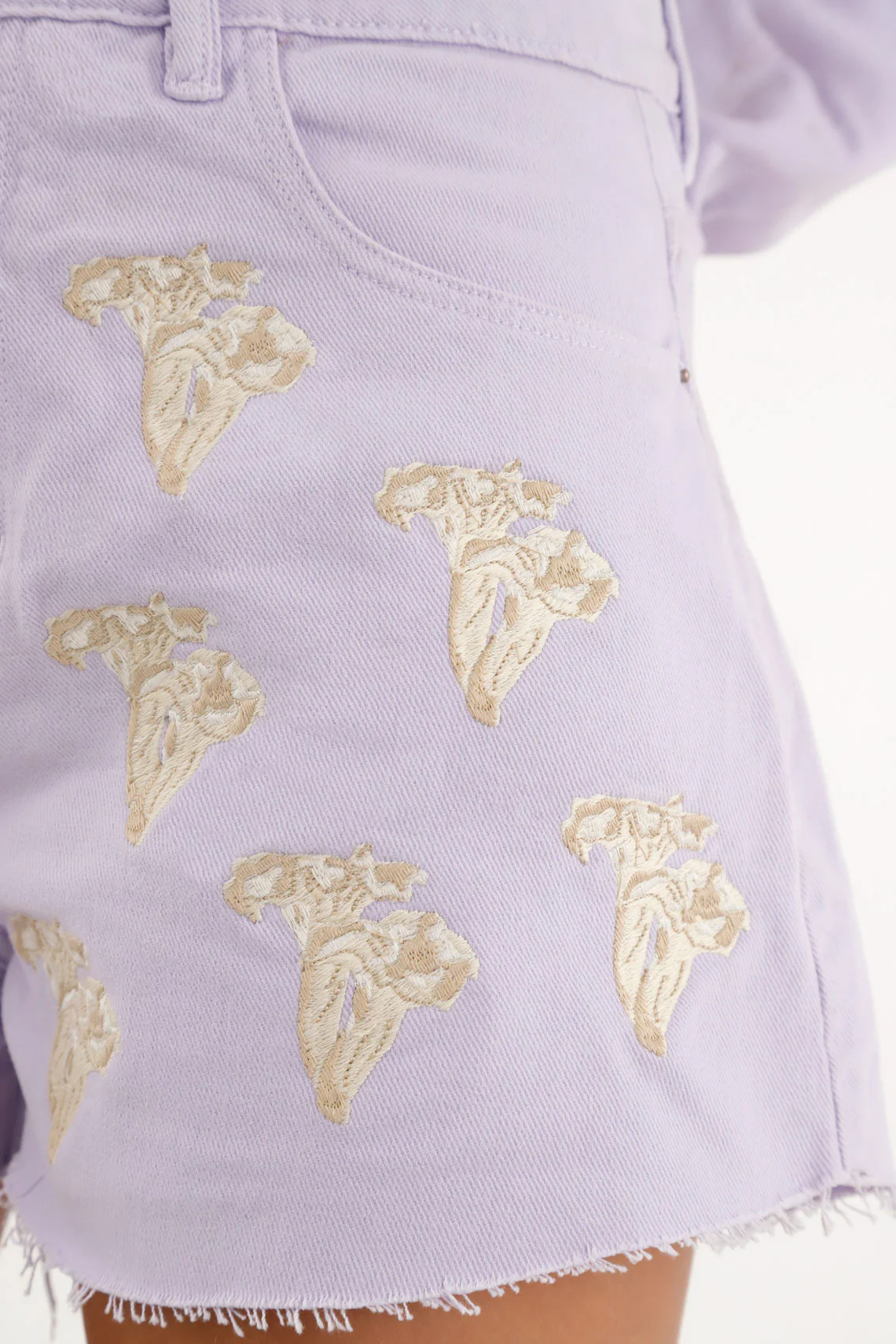Women's Purple Raw Shorts - Image 2