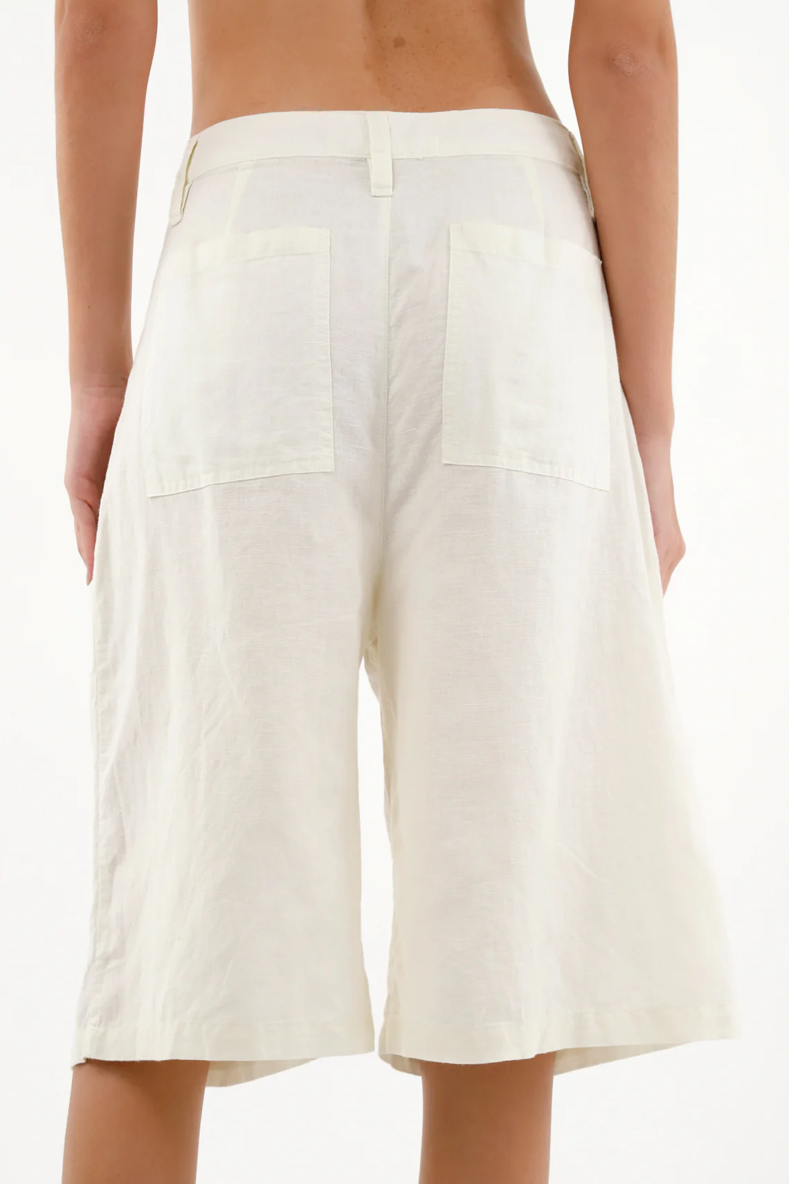 Women's Long Ecru Shorts - Image 4