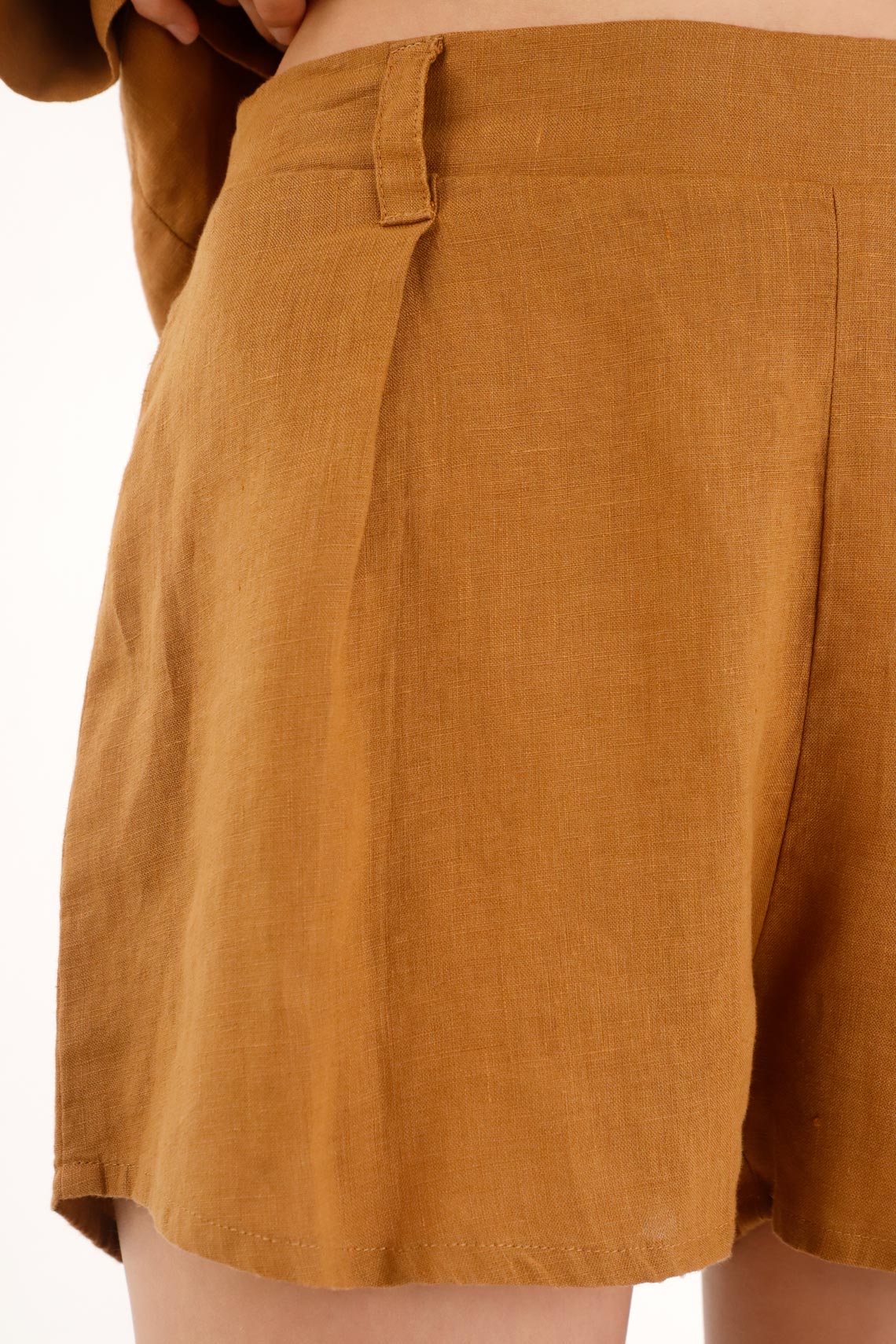 Women's 100% Linen A-Line Shorts with Movement Design - Image 3