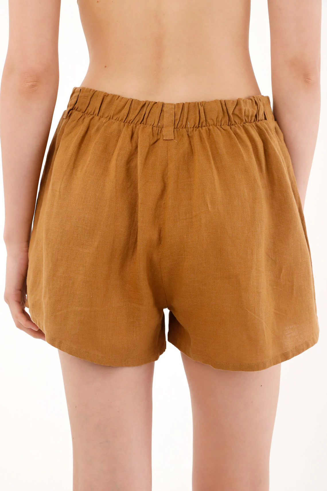 Women's 100% Linen A-Line Shorts with Movement Design - Image 4