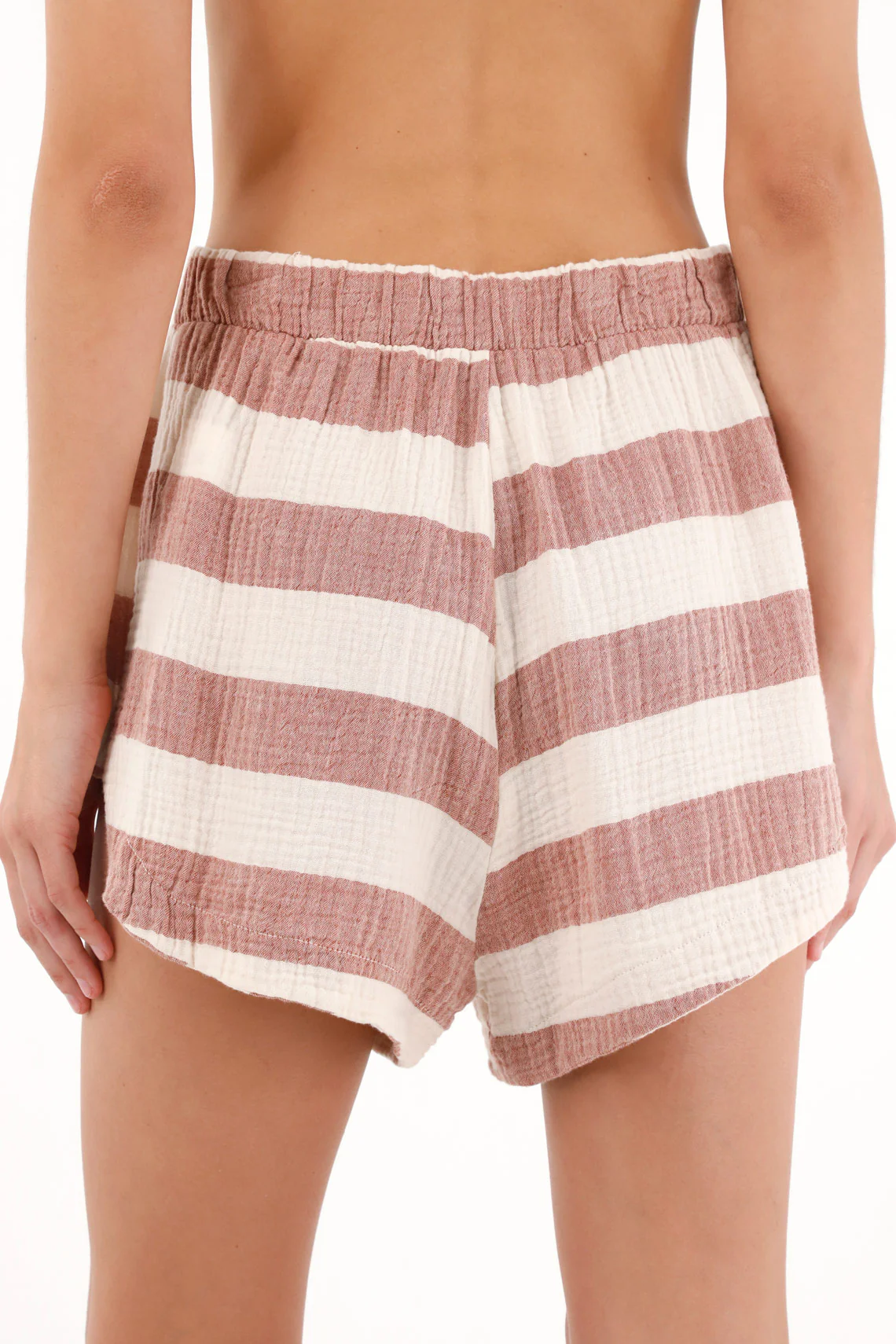 Women's Pink Striped Design Shorts - Image 4