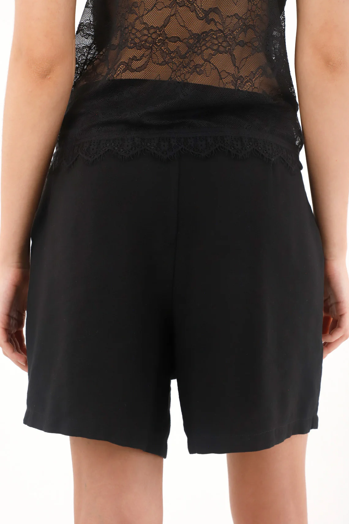 Women's Black Tailored Shorts - Image 6