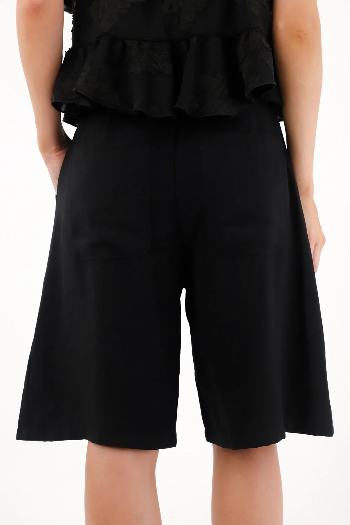 Black Princess Designed Bermuda Shorts for Women - Image 4