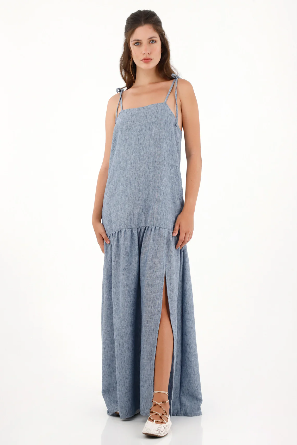 Blue Long Strappy Dress for Women - Image 2