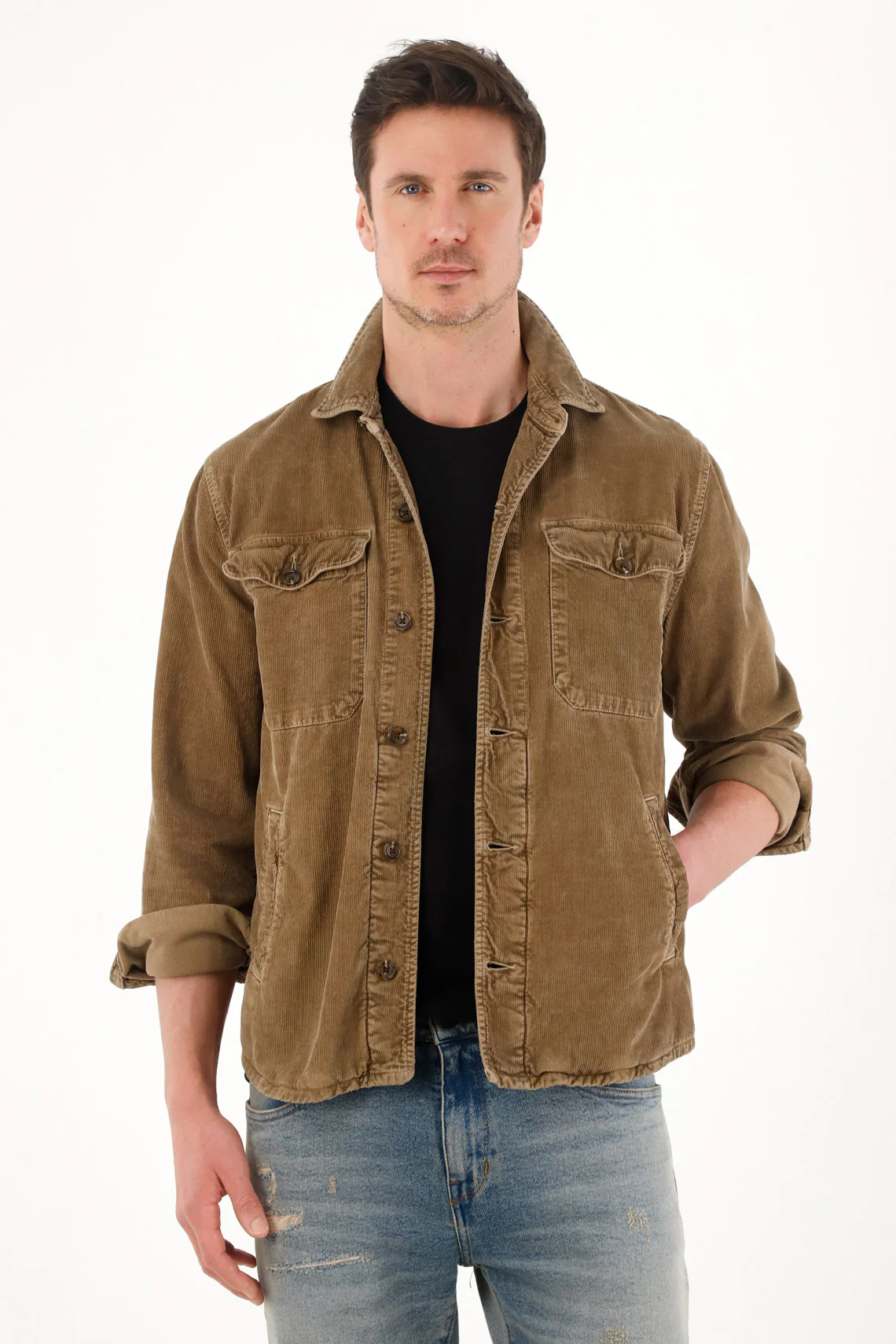 Brown Corduroy Coat for Men - Image 5