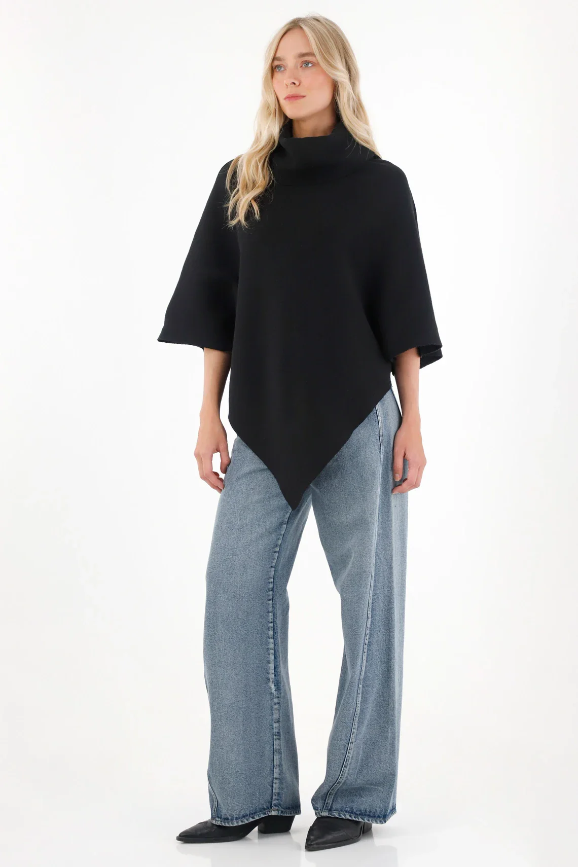 High Neck Black Sweatshirt for Women - Image 2