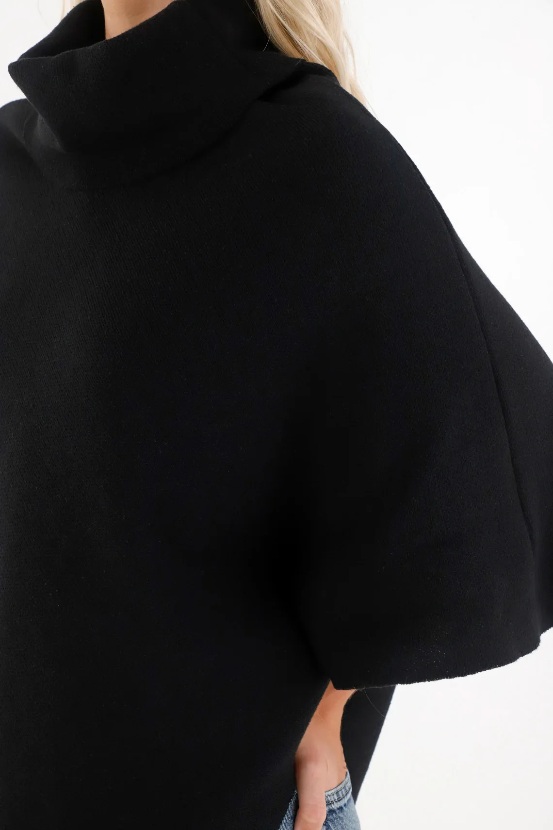 High Neck Black Sweatshirt for Women - Image 3