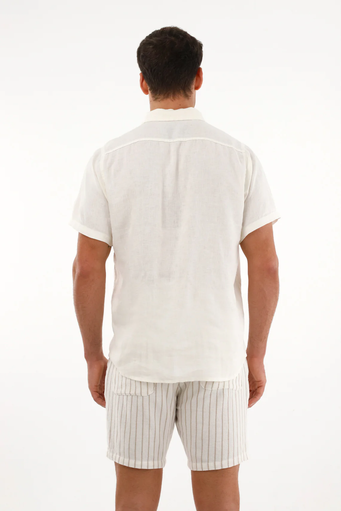 Men's Short Sleeve Shirt in 100% Raw Linen - Image 4