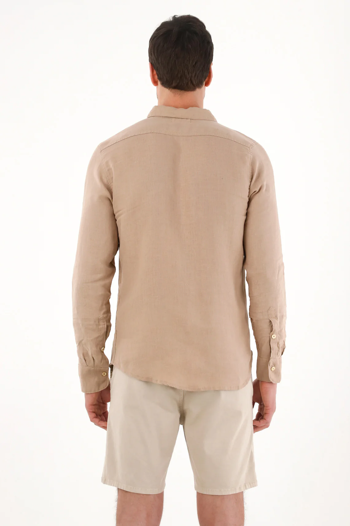Men's 100% Linen Shirt with Brown Embroidery - Image 4