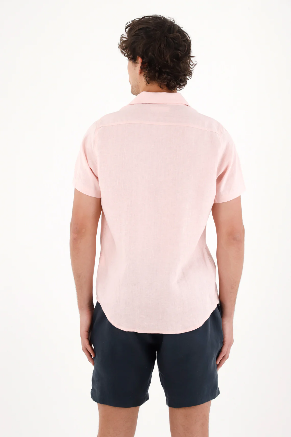 Men's 100% Linen Pink Shirt - Image 4