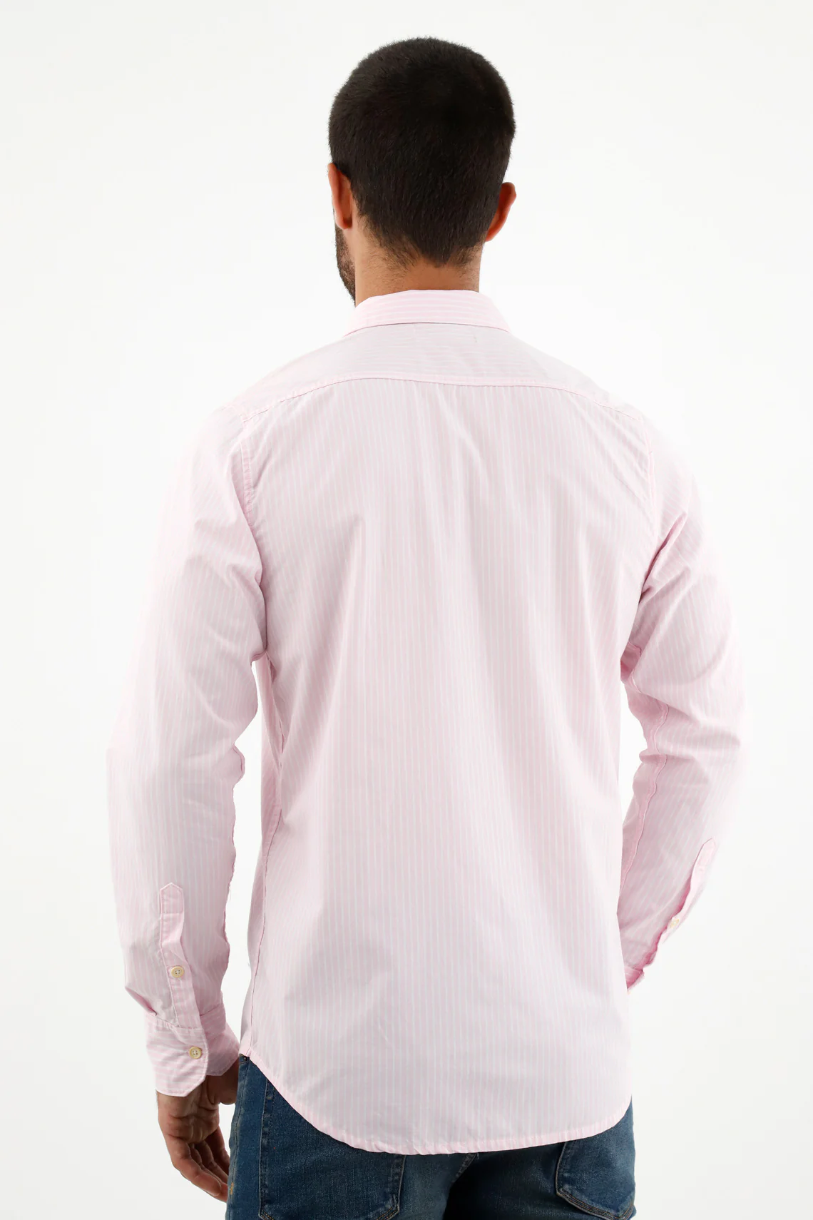 Men's Pink Striped Design Shirt - Image 4