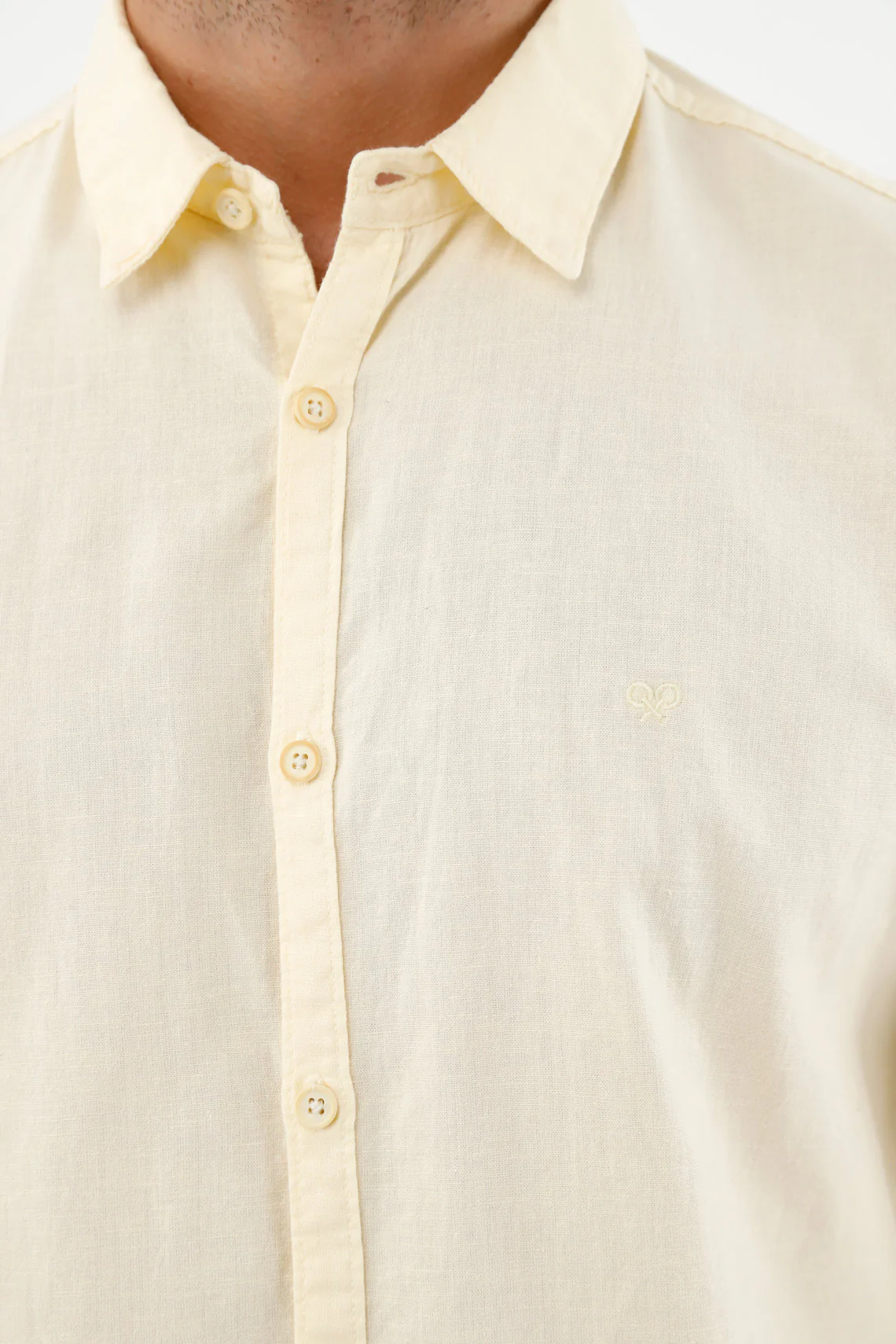 Men's Ecru Linen Shirt - Image 2