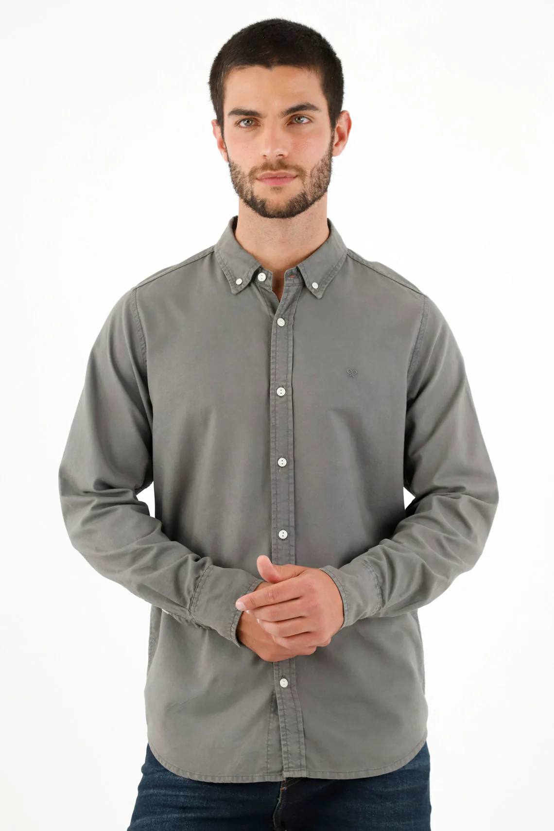 Men's Gray Long Sleeve Shirt - Image 2