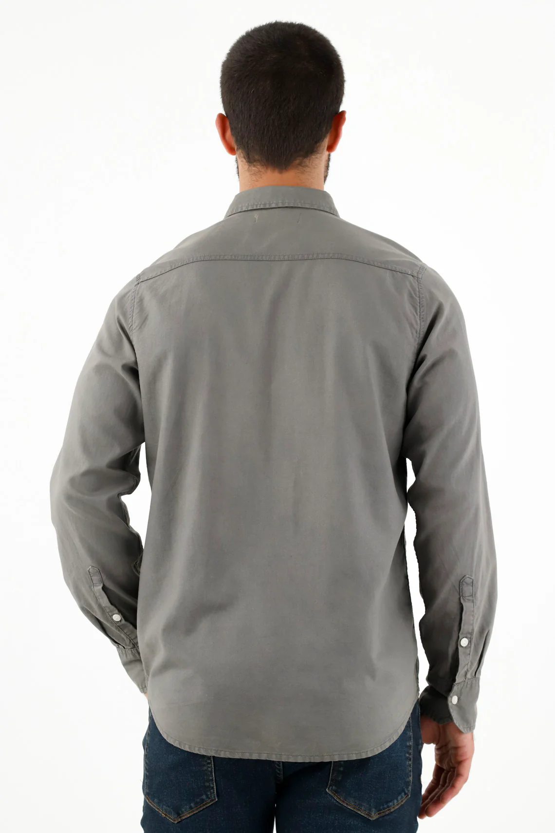 Men's Gray Long Sleeve Shirt - Image 4
