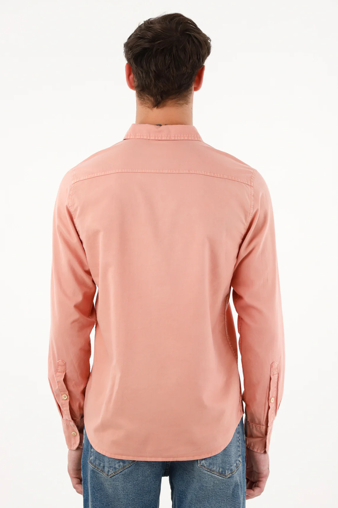 Men's Long Pink Oxford Cloth Shirt - Image 4