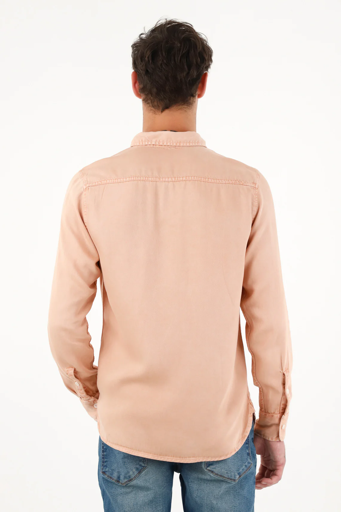 Men's Pink Long Sleeve Shirt with Overdyed Tint - Image 4