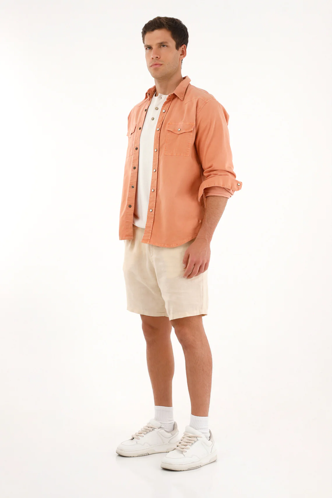 Men's Long Sleeve Orange Shirt - Image 2