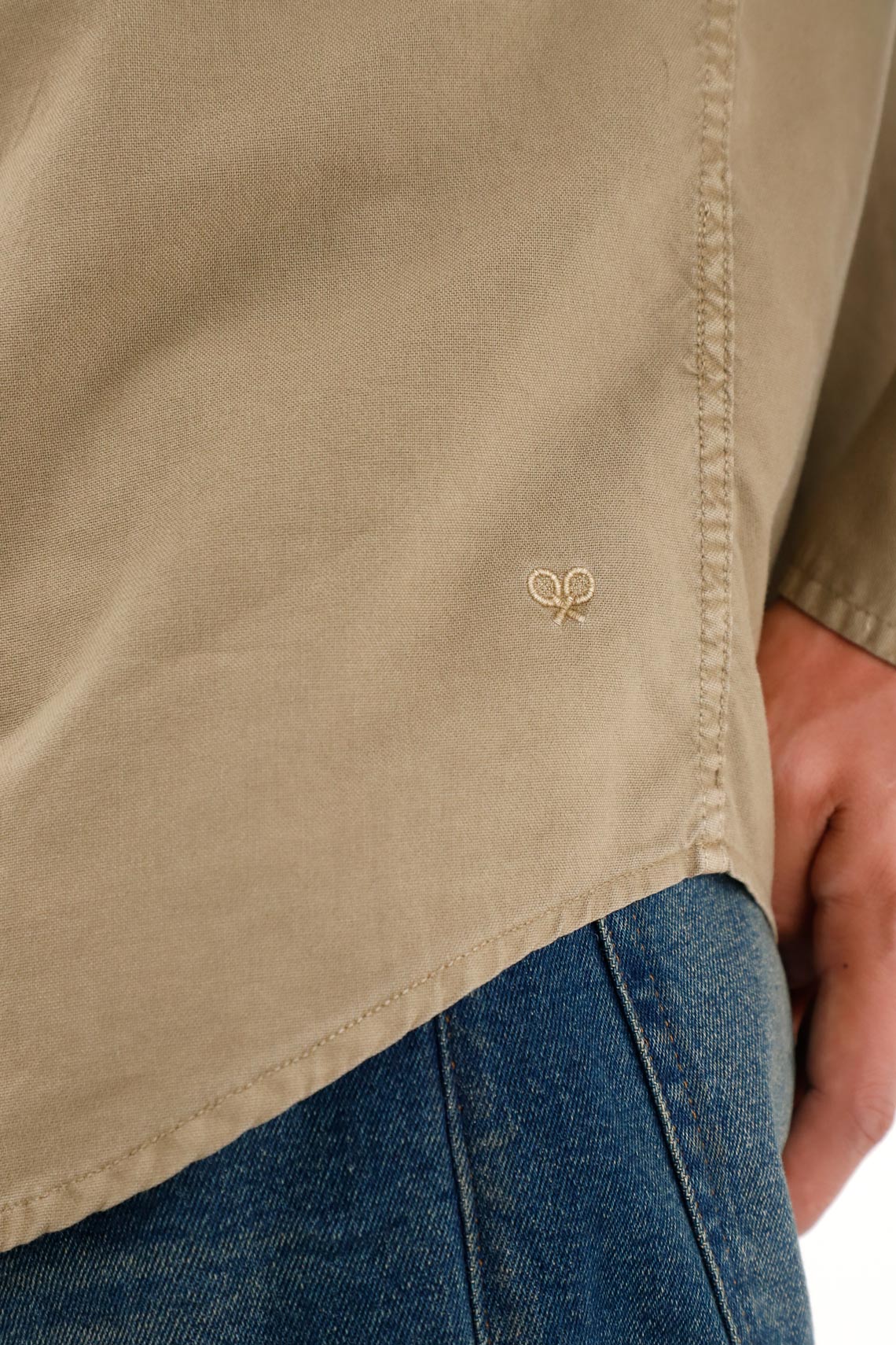 Men's Long Sleeve Brown Oxford Shirt - Image 3